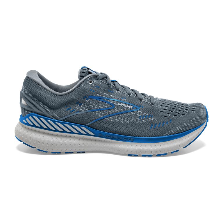 Brooks Glycerin GTS 19 Max-Cushion Road Running Shoes - Men's - Quarry/Grey/Dark Blue (31628-YQOE)